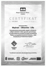 Certyfikat MHK Podziemia Rynku